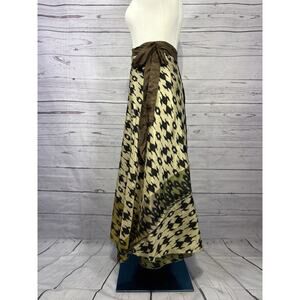 Earthbound Trading Co. Geometric Multicolor Silk Wrap Skirt